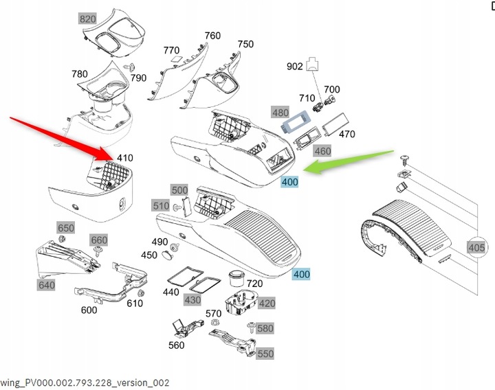 фото №11, Консоль полка vito v класс mercedes a44768003319051