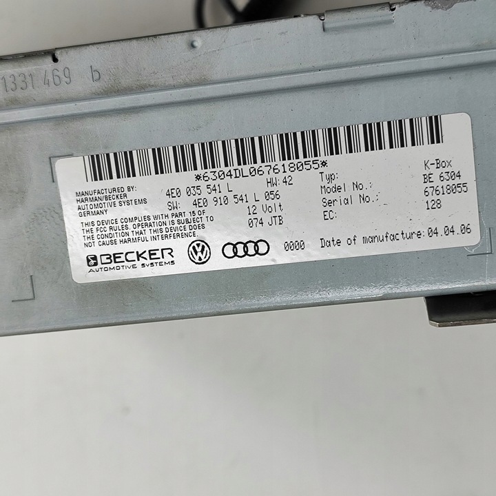 фото №7, Audi a8 s8 d3 4e 2006 панель / радіопрогравач cd/dvd/gps