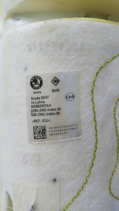 фото №6, Skoda octavia 3 iii 5e губка пена спинка сиденья подогрев коврик 5e0963557aa