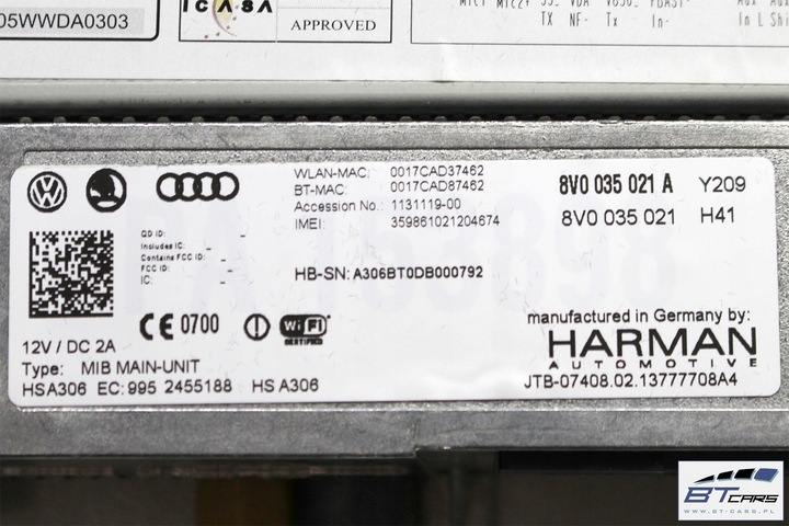 фото №8, Audi a3 набор mmi 3g+ mib считыватель sim sd + монитор + панель 8v0035021a 8v0