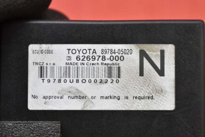 фото №7, Блок керування модуль імобілайзер 89784-05020 toyota avensis t27 2.0 d-4d 126 km 09-11