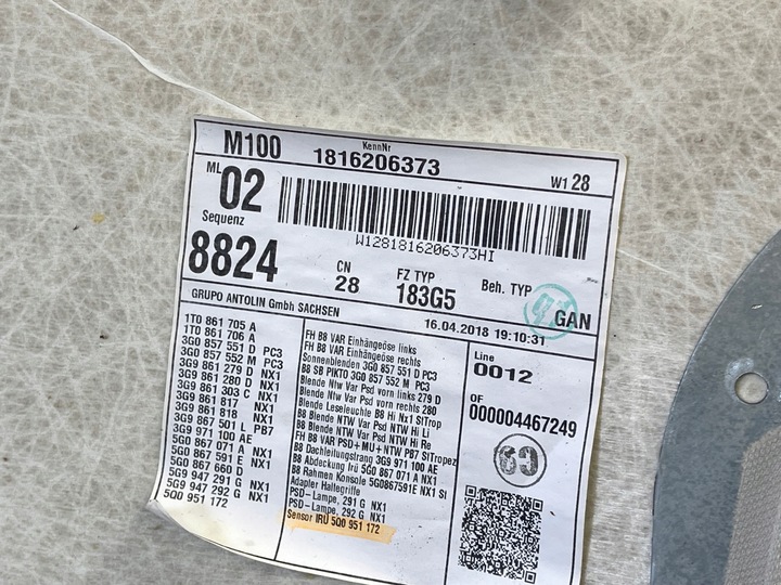 фото №16, Стеля сонячний панорама комплект vw passat b8 універсал