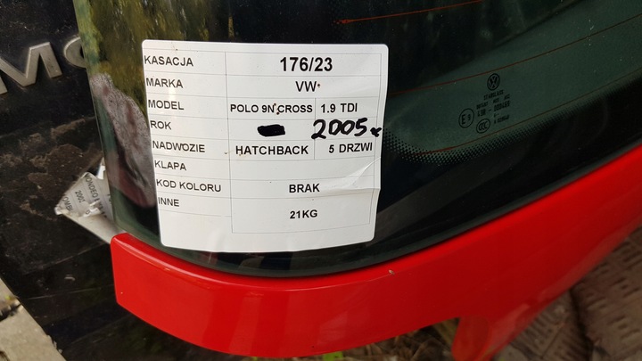 фото №10, Vw polo iv 9n cross кришка задня