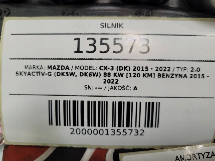 фото №9, Двигатель комплектный mazda cx-3 2.0 skyactiv-g 120km pe02 pe21 144 tyś
