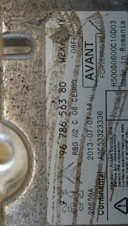 фото №8, Датчик модуль подушка безпеки peugeot 508 i 9678656380