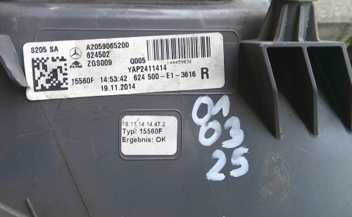 фото №8, Mercedes c клас w205 led універсал права задня лампа оригінал a2059065200