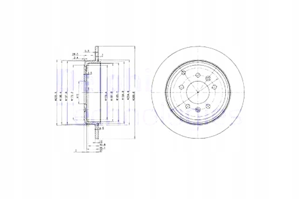 фото №2, Диски тормозные 2szt. зад peugeot 607 2.0-3.0 02.00-07.11 delphi