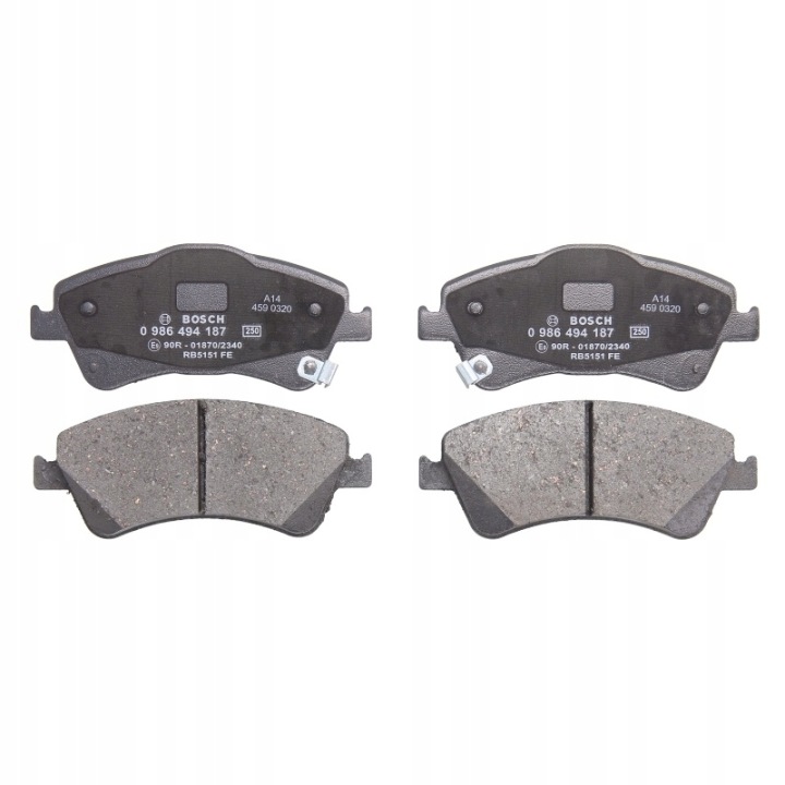 фото №13, Тормозные колодки ham. toyota auris 03.07- bosch 986 494 187 комплект тормозные колодки