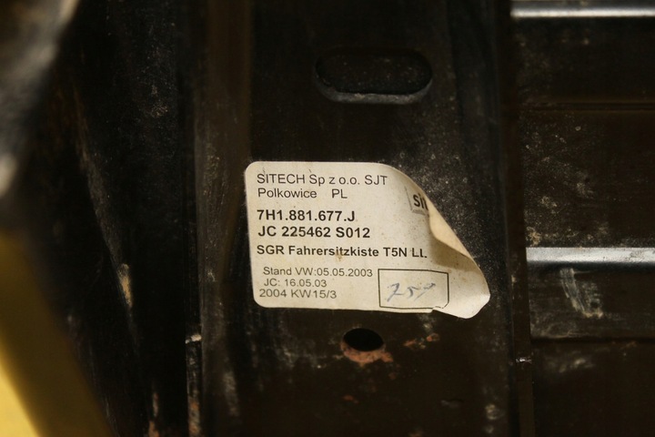 фото №7, Каркас сиденья левый перед transporter vw t5