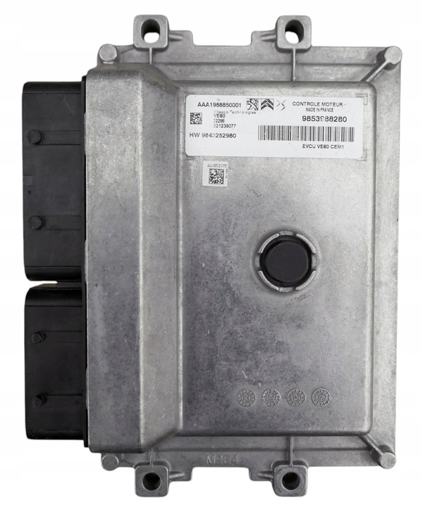 фото №1, Блок керування двигуна peugeot 208 ii 9853988280 9843252980 ve80 + програмування