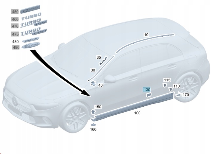 фото №3, Клипса планки пороговой mercedes gla x247