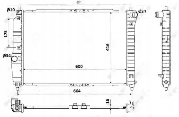 фото №1, Радіаторів води 53902a nrf chevrolet daewoo aveo