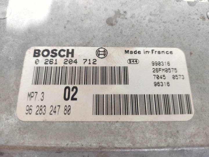 фото №7, Комп'ютер блок керування двигуна citroen peugeot 0261204712 9628324780