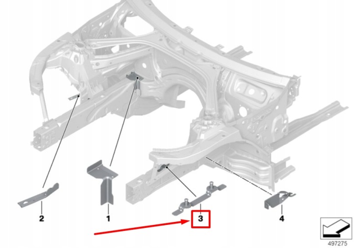 фото №10, Bmw 3 g20, g28 держатель рейлинг крыльев 7488043 41007488043