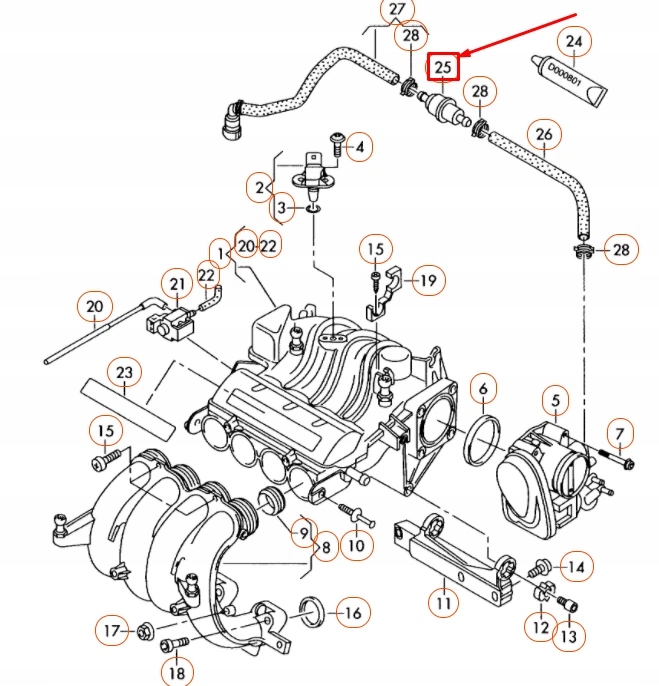 фото №8, Audi a3 8p электроклапан вентиляции системы тиску 058133517b oem