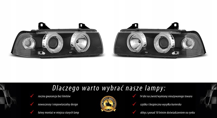 фото №2, Лампи фари do bmw e36 купе cabrio кільця