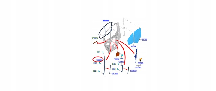 фото №9, Планка скла лівий transit / tourneo custom 2012-_ 2209083 _ bk21-v22299-ah