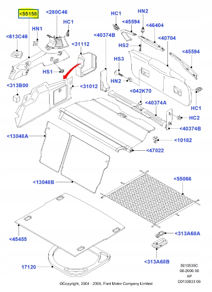 фото №7, Оздоблення відсік вантажного ford focus 04-08/focus c-max oem номер 1449787