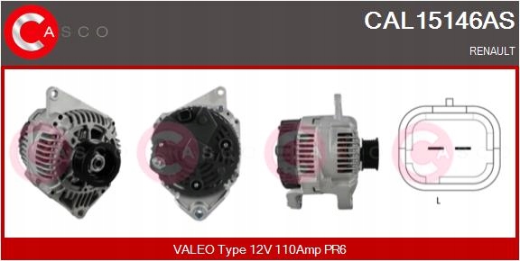 фото №1, Генератор 12v 110a casco cal15146as