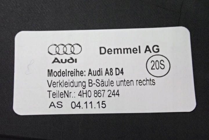 фото №14, 4h0867244 6ps захист стійка b права audi a8 d4 4h
