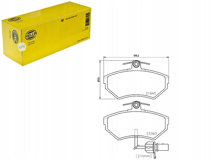 фото №1, Набір - комплект гальмівні колодки гальмівних [hella]
