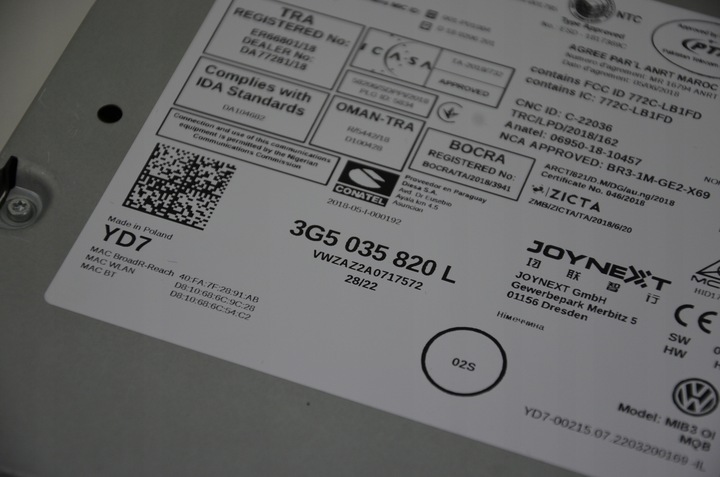 фото №9, Vw arteon fl новий зчитувач навігація мультимедіа дисплей mib3 3g5035820l