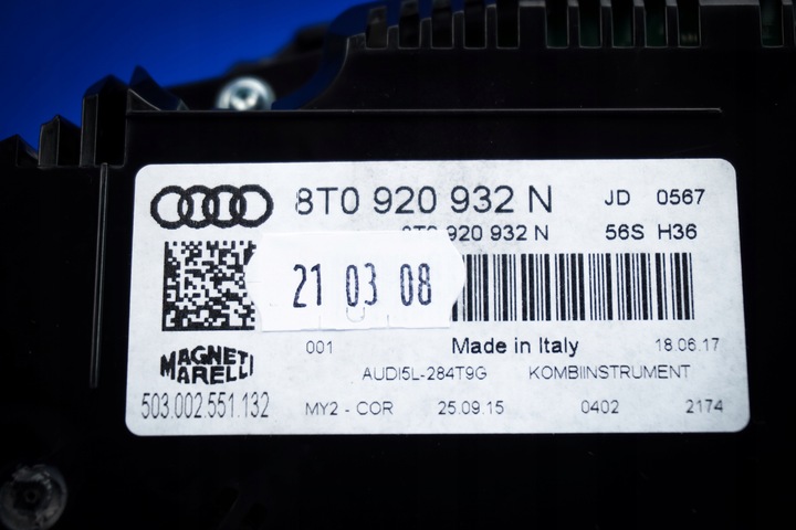 фото №8, Спидометр приборы audi оригинальный номер 8t0920932n