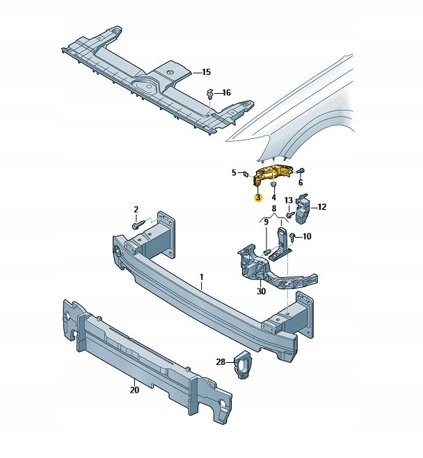 фото №1, Направляюча ковзун бампера перед правий audi q8 оригінал od aso