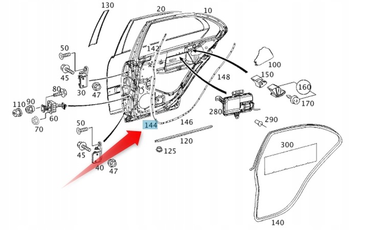 фото №1, Кріплення прокладки двері w203 mercedes c клас tp