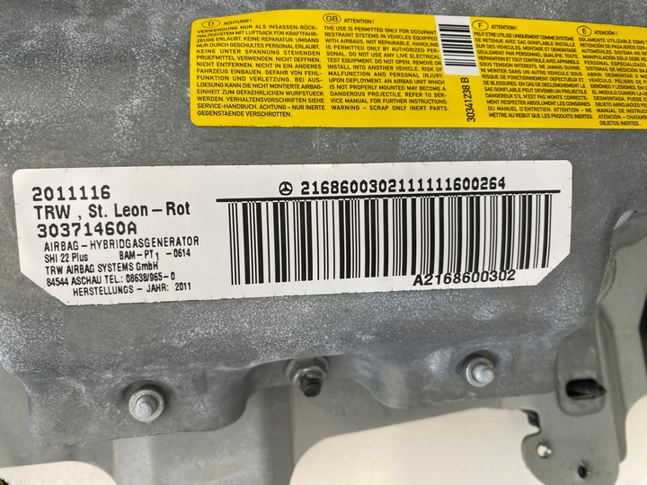 фото №5, Подушка колінна захист консолі mercedes cl w216 рестайлінг 2168600302