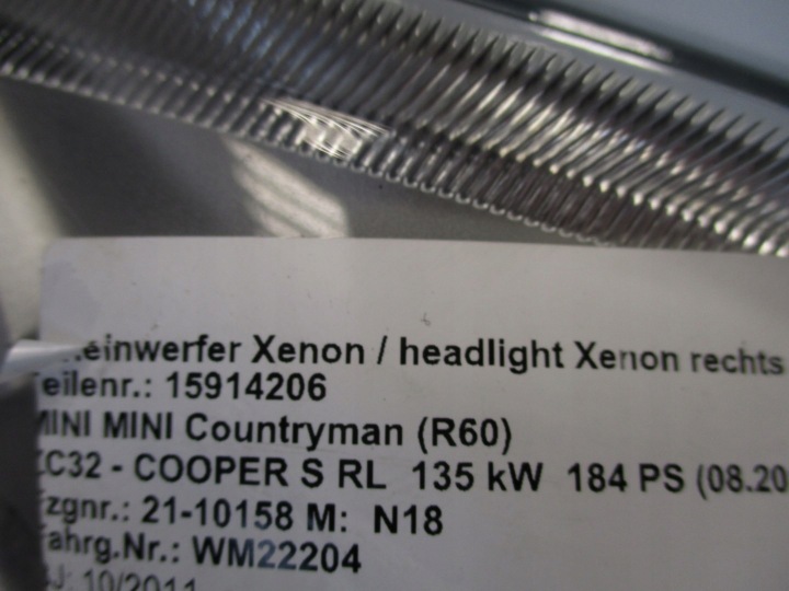 фото №8, Фара bixenon mini countryman r60 9801044 правая