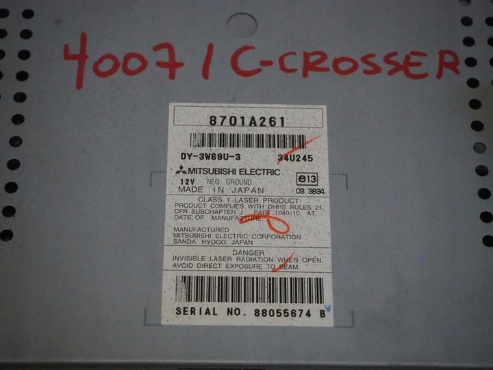 фото №3, Радио cd citroen c-crosser peugeot 4007