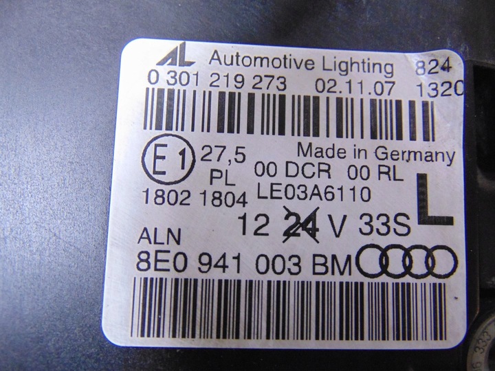 фото №16, Лампа ліва перед bi ксенон audi a4 b7 8e0941003bm європа