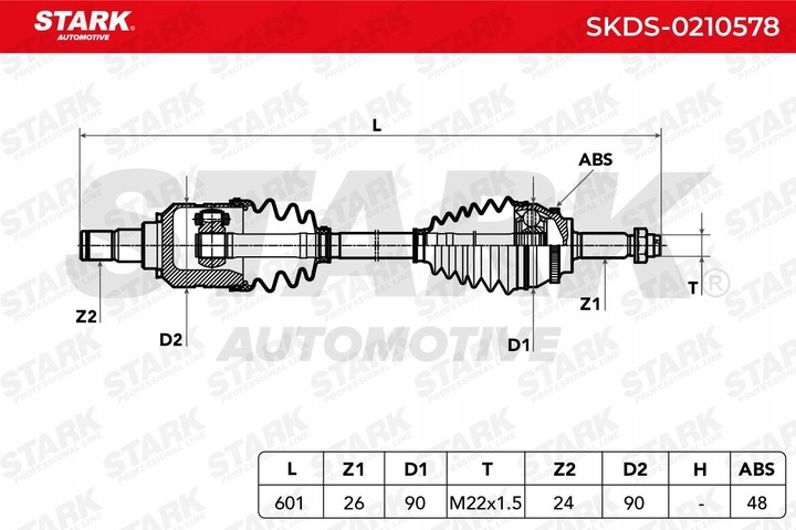 фото №12, Stark skds-0210578 wał приводной перед левая do toyota avensis универсал t25