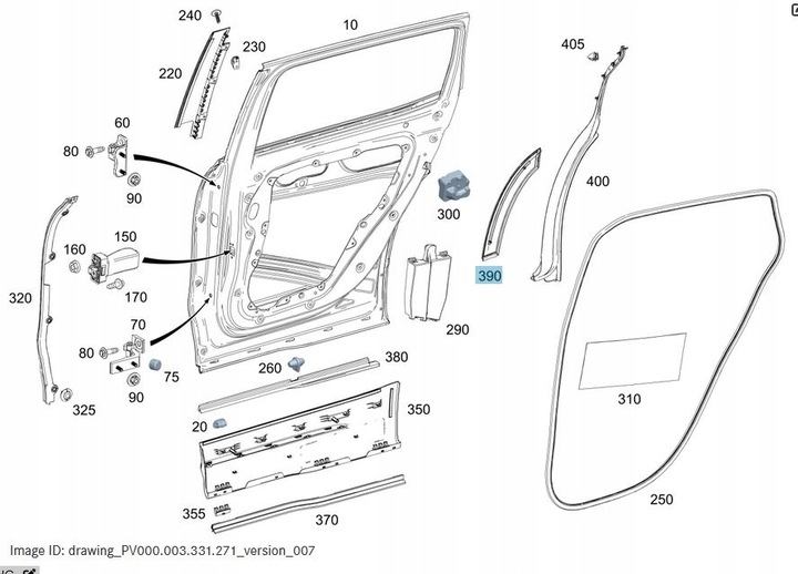 фото №4, Планка накладка декоративна двері зад ліві mercedes glb 247