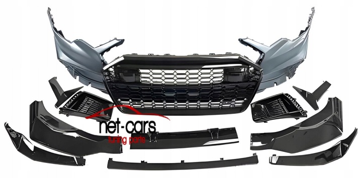 фото №14, Бампер перед решітка радіатора audi a6 c8 4k 18- s6 s line rs6 quattro накладка блиск
