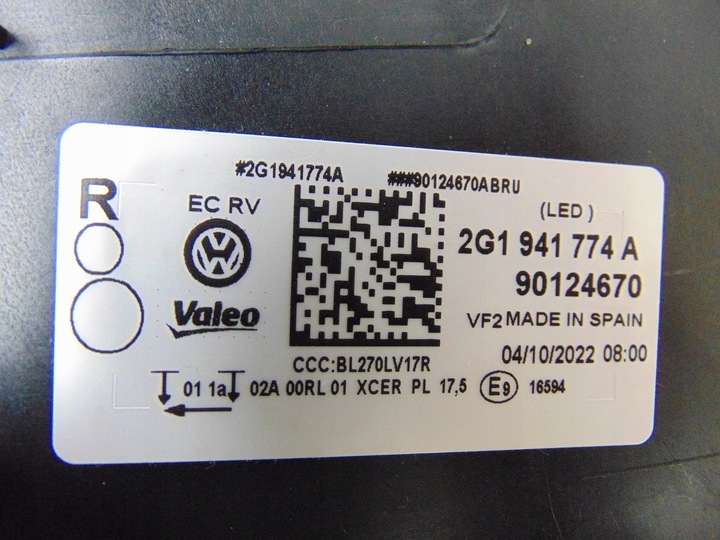фото №16, Лампа правая vw polo gti 2g 2g1941774a led европа
