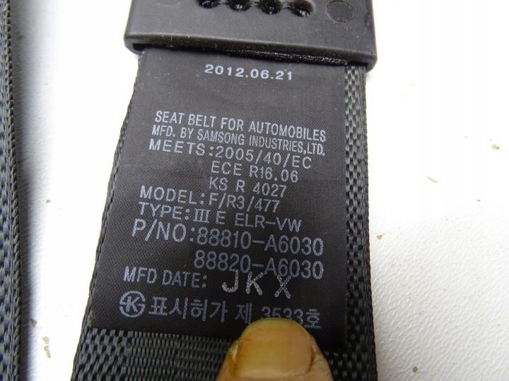 фото №10, Pas безпеки перед передній ліве праве 88810-a6030 hyundai i30 ii
