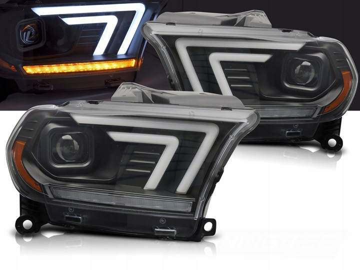 фото №1, Лампы передние фары динамичный чёрный led do dodge durango 10-13