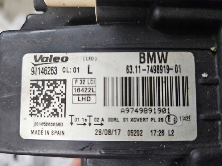 фото №8, Bmw 4 f32 рестайлинг лампа полный led адаптивный перед левая 7498919