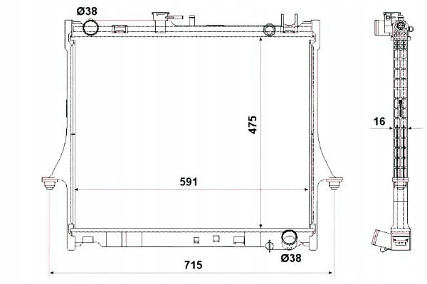 фото №1, Nrf радіаторів води isuzu d-max 2.5 d 4x4 8dh