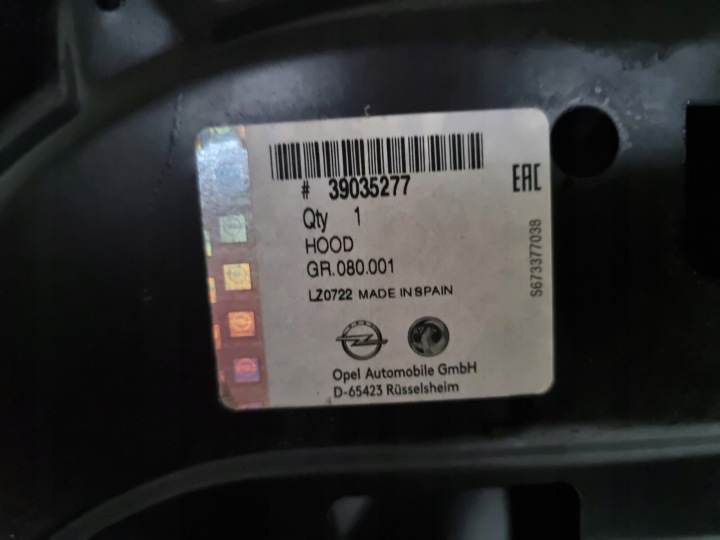 фото №10, Opel corsa e капот кришка двигуна 39035277 нова оригінал