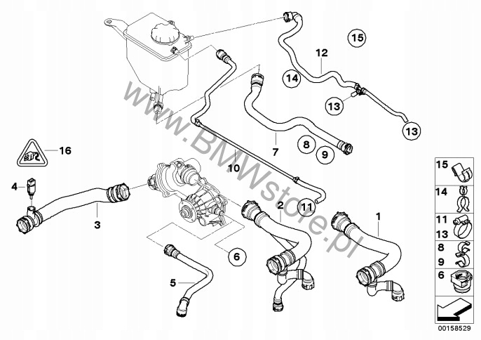 фото №7, Bmw e60 e61 e63 e64 4.8 v8 5.0 ben n62 шланг гумовий труба шланг води 7545653