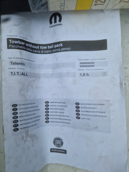 фото №6, Talento vivaro b trafic iii hak буксирувальний балка 8201413366