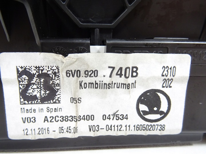 фото №7, Skoda fabia iii 3 спидометр манометр разъём жгут 6v0920740b