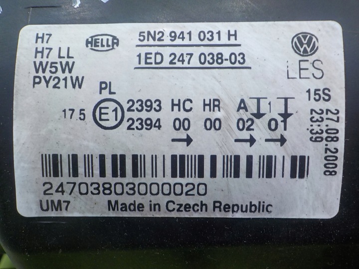 фото №6, Vw tiguan i 2.0 tdi aut 08r 5d фара ліва перед 5n2941031h