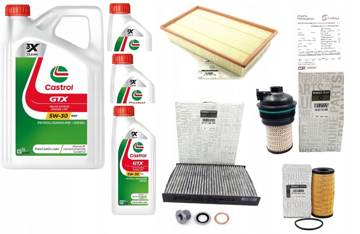 фото №1, 5w30 castrol rn17 масло+ набір фільтрів оригінал espace v talisman 2.0 dci