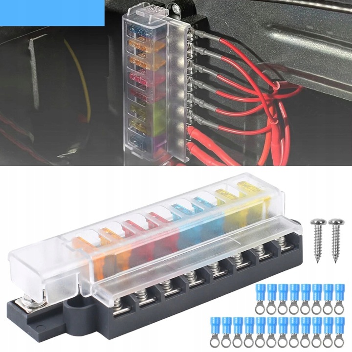 фото №6, Коробка гніздо запобіжників 8-krotna 12-32 v w набір наклейки diy