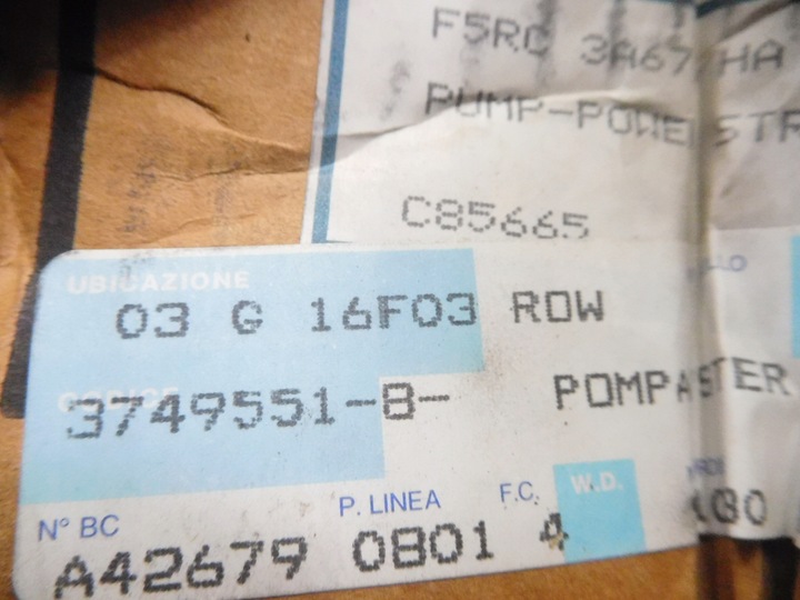 фото №9, Насос усилителя системы рулевого ford fiesta 1994-1996 оригинальный номер 3749551