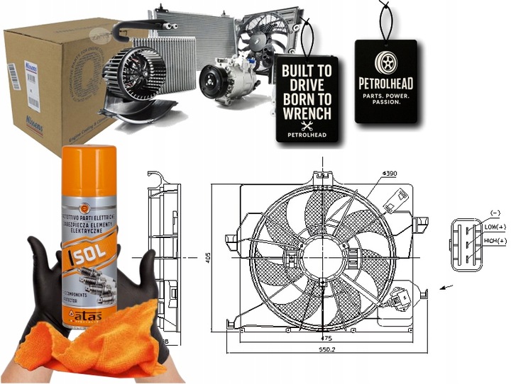 фото №1, Вентилятор радиатор з корпус hyundai accent iv i20 #petrolhead pro+ kit4